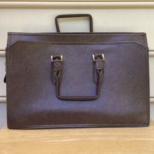 Vintage LL Bean Classic Brown Leather Briefcase Messenger Satchel Bag One Size